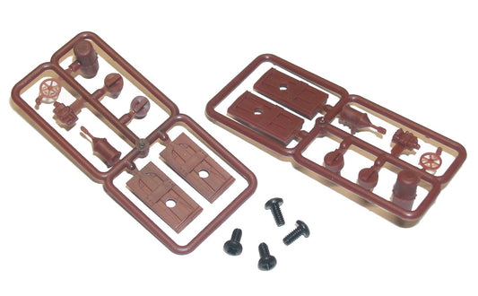 162 Boxcar Detail & Coupler Covers w/Screws - Mineral Red (2)