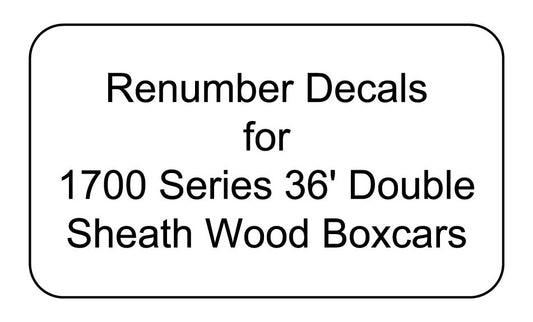 1700 Series Decal Renumber Sets
