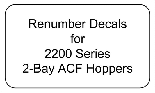 Decal Renumber Sets for 2200 Series 2-Bay ACF Hoppers