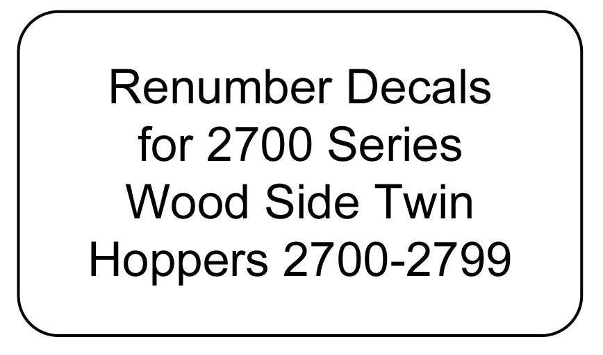 Decal Renumber Sets for 2700 Series Wood Side Twin Hoppers