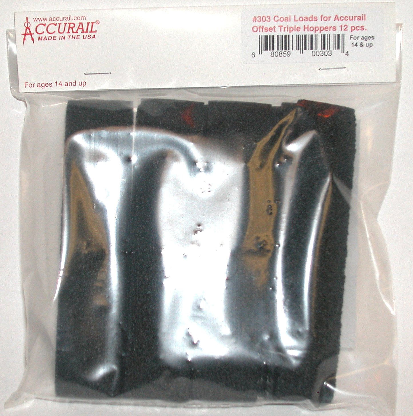 303 Coal Load for Accurail Offset Triple Hoppers (12) (Temporarily out of stock)