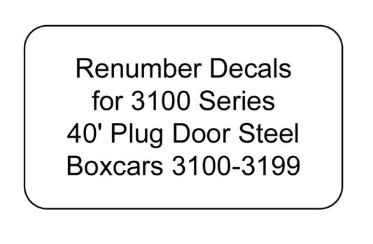 3100 Series Decal Renumber Sets