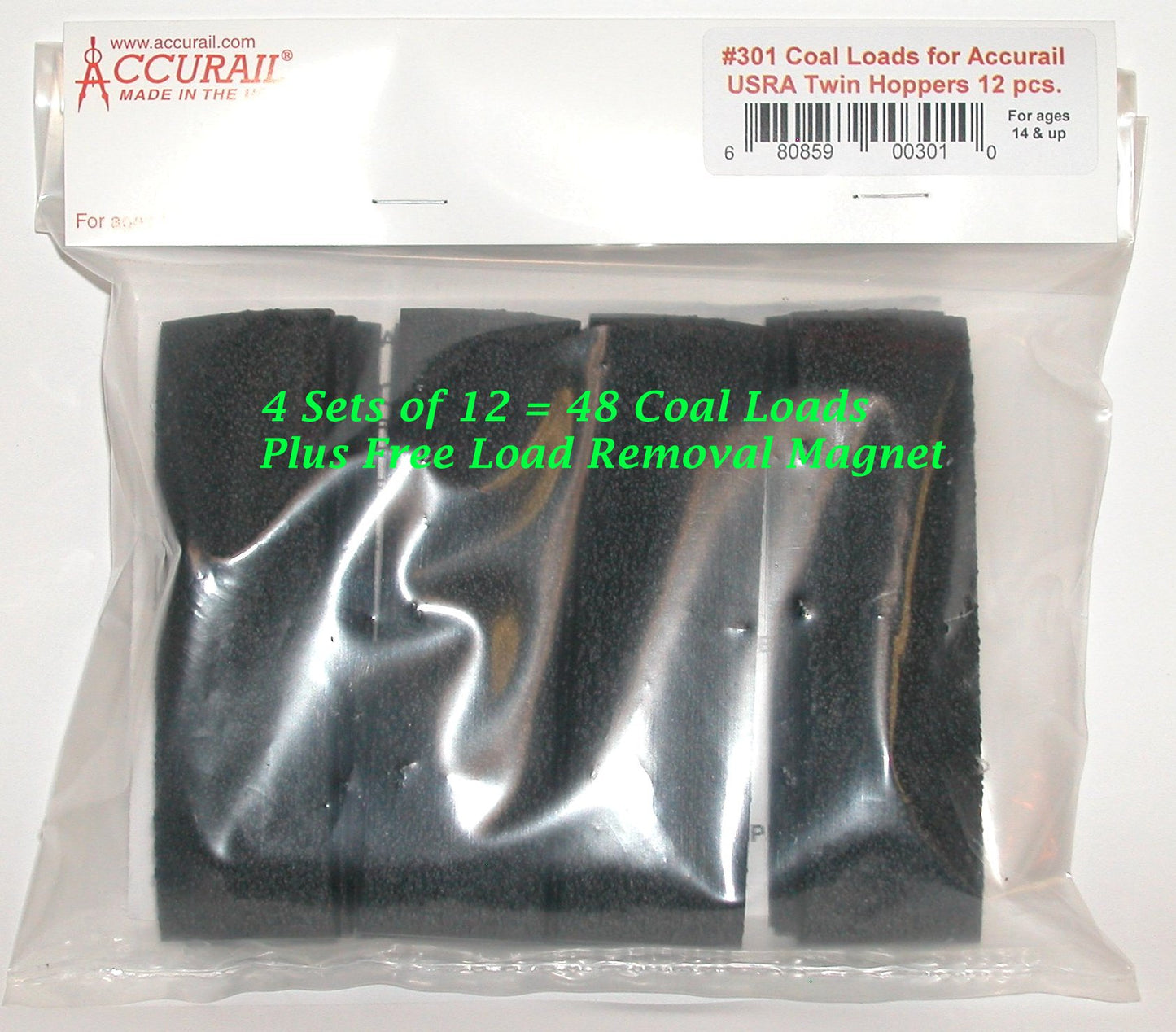 351 Coal Load for USRA Twin Hoppers (48) with Magnet