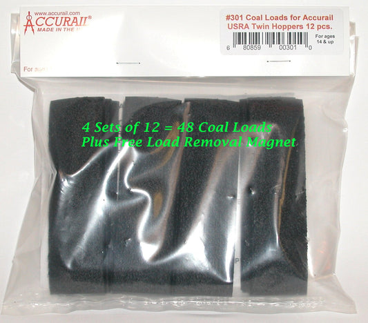 351 Coal Load for USRA Twin Hoppers (48) with Magnet (Temporarily Out)
