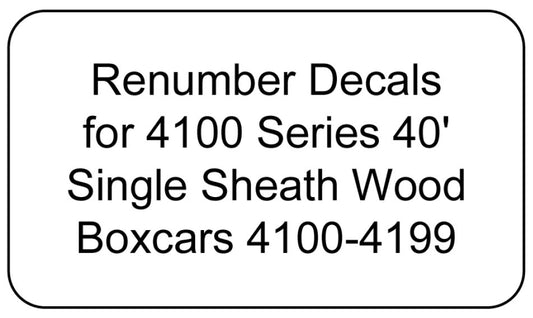 4100 Series Decal Renumber Sets 4100-4199