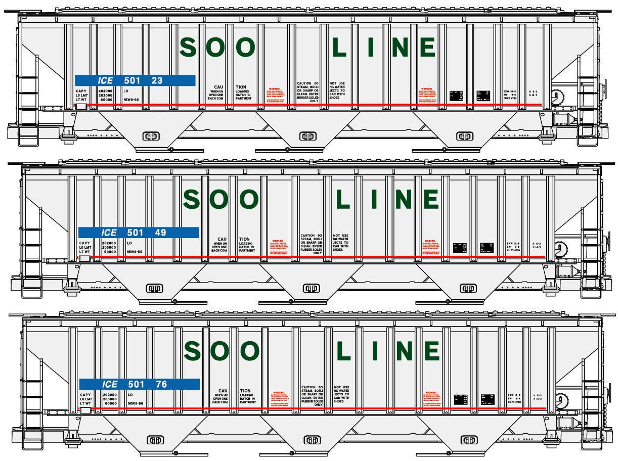 8157 Soo Line with ICE Reporting Marks 3-Car Set