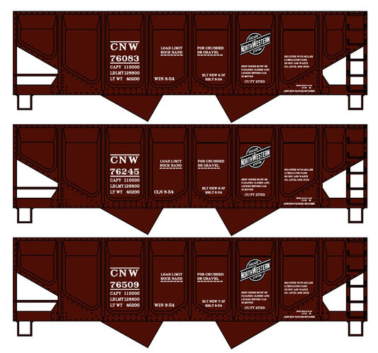 8174 Chicago & North Western Panel-Side Twin Hopper 3-Car Set