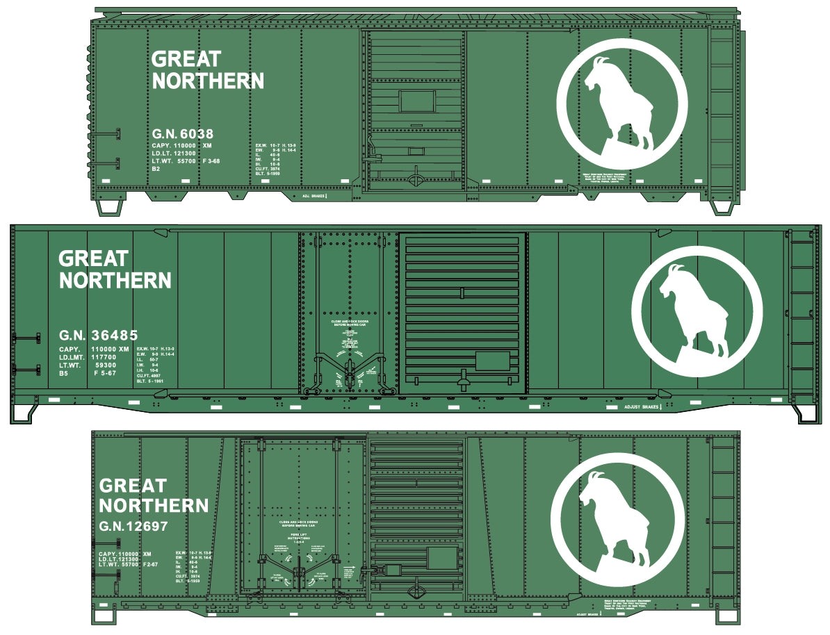 8181 Great Northern Glacier Green Steel Boxcar 3-Car Set