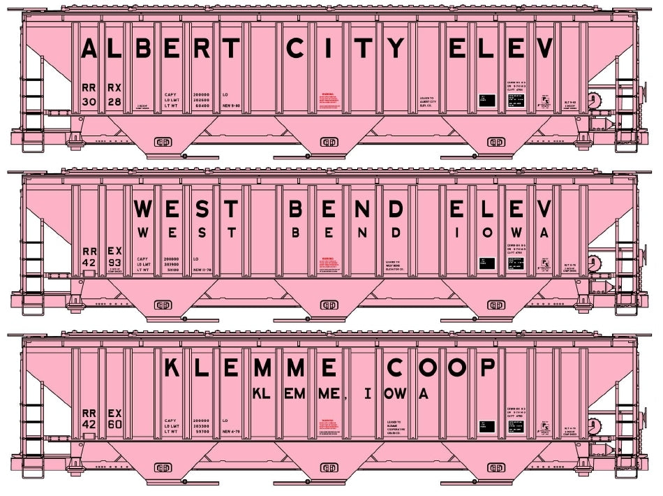 8182 Private Owner Pink PS Covered Hopper 3-Car Set (Coming Soon)