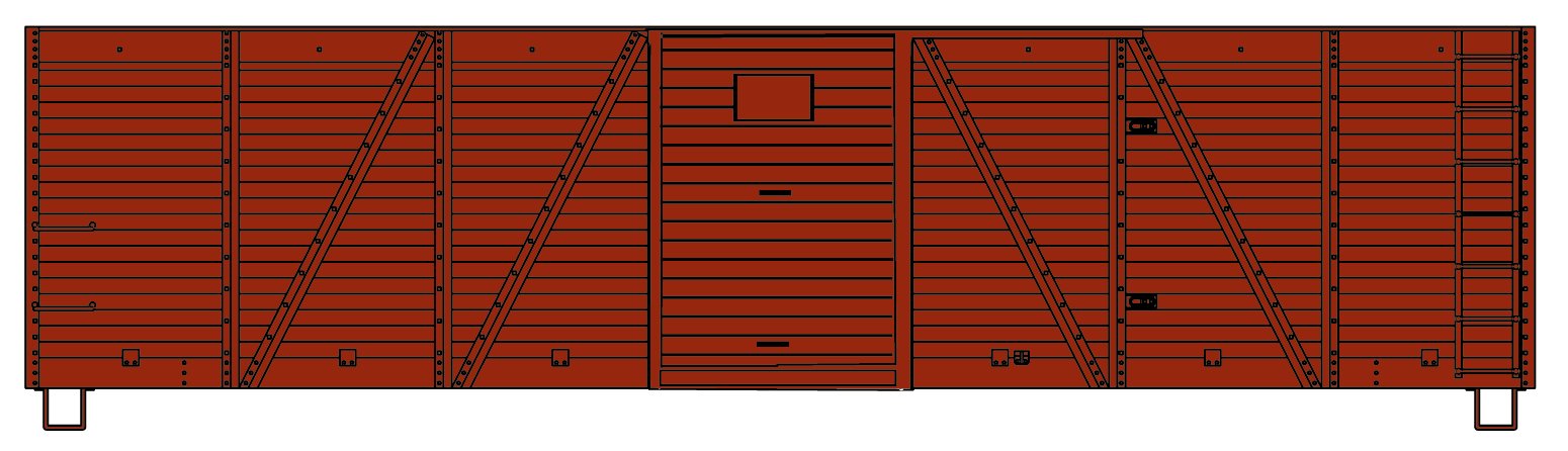 7100 Series 6-Panel Wood Boxcar with Metal Doors and Metal Ends ...