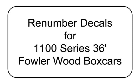 1100 Series Decal Renumber Sets