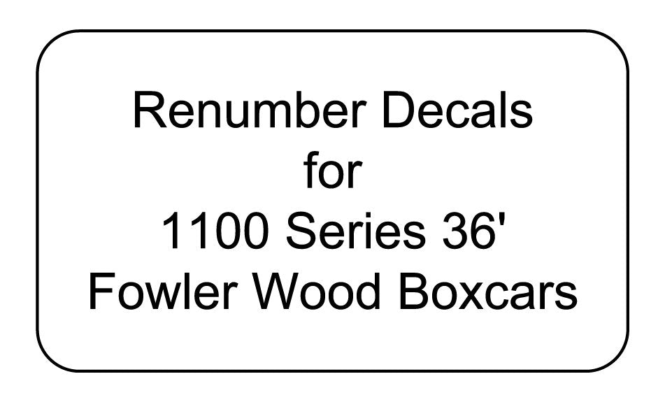 1100 Series Decal Renumber Sets