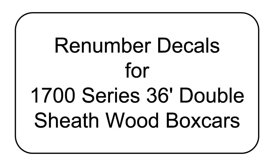 1700 Series Decal Renumber Sets