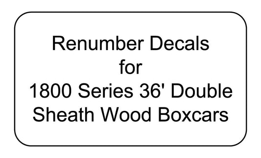 1800 Series Decal Renumber Sets