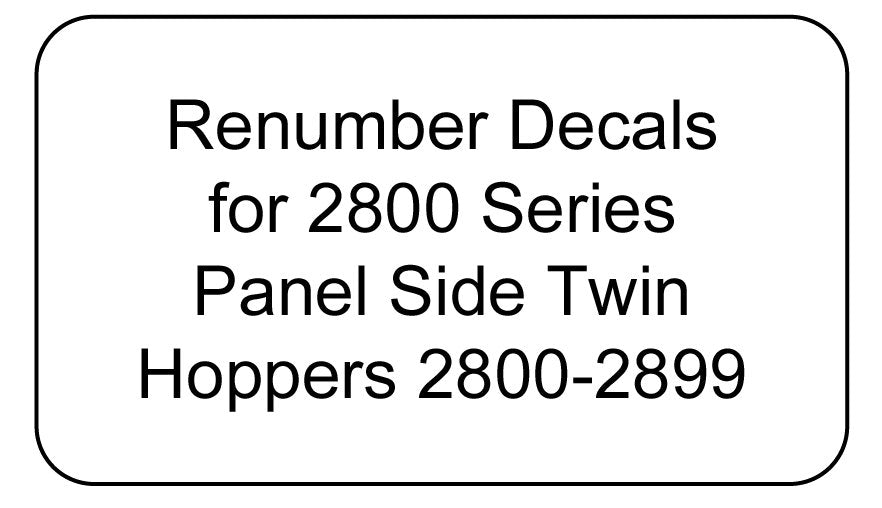 Decal Renumber Sets for 2800 Series Panel Side Twin Hoppers