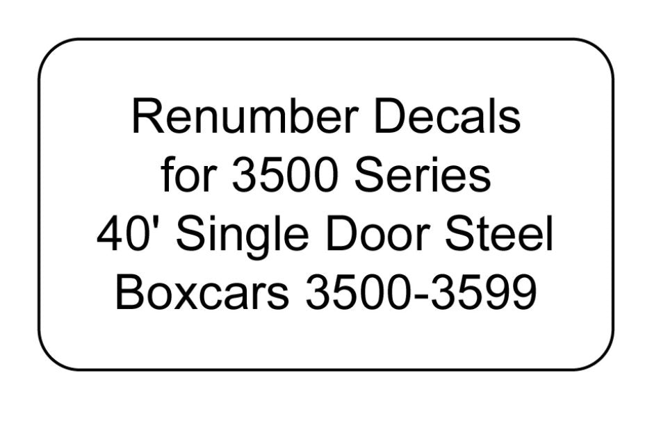 3500 Series Decal Renumber Sets