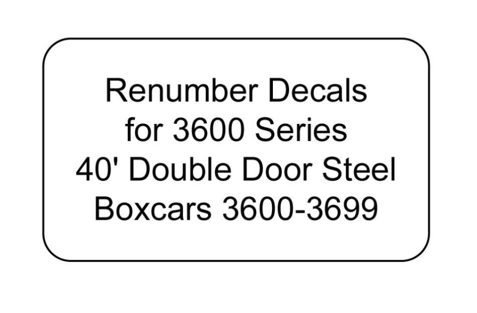 3600 Series Decal Renumber Sets