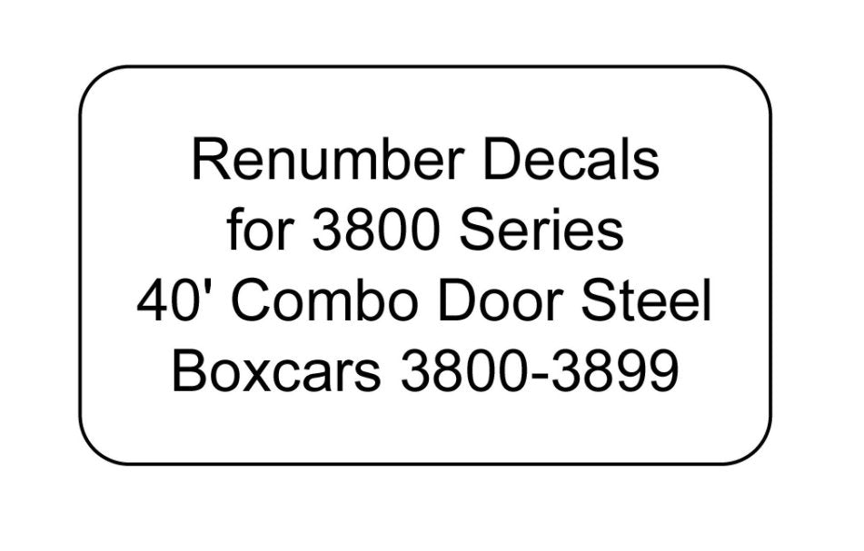 3800 Series Decal Renumber Sets