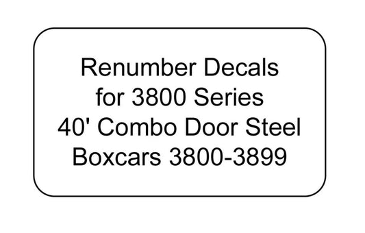 3800 Series Decal Renumber Sets