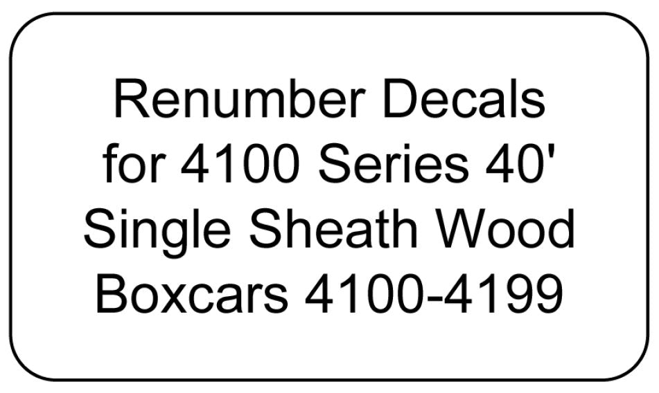 4100 Series Decal Renumber Sets 4100-4199