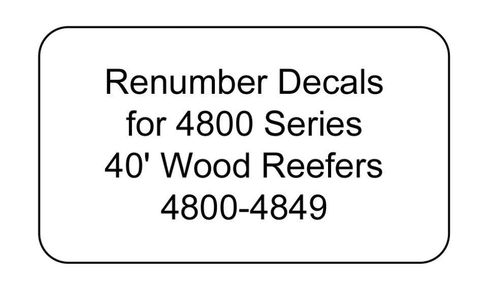 4800 Series Decal Renumber Sets 4800-4849