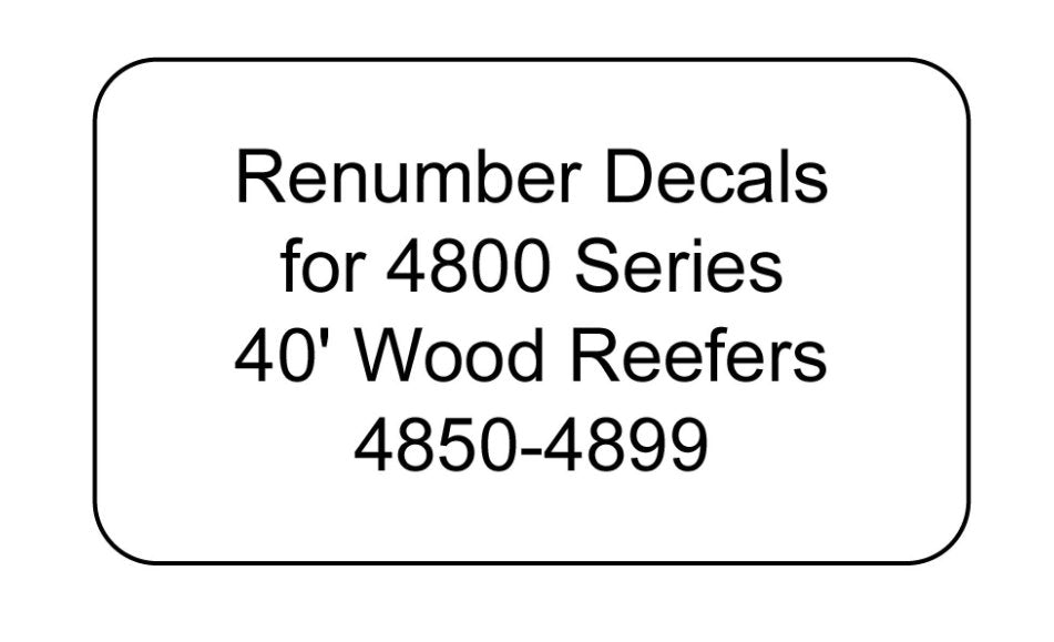 4800 Series Decal Renumber Sets 4850-4899