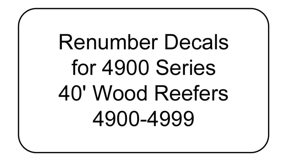 4900 Series Decal Renumber Sets