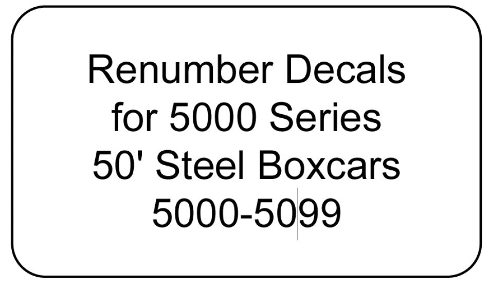 5000 Series Decal Renumber Sets 5000-5099