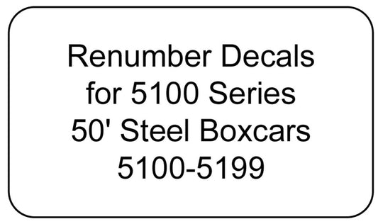 5100 Series Decal Renumber Sets 5100-5199