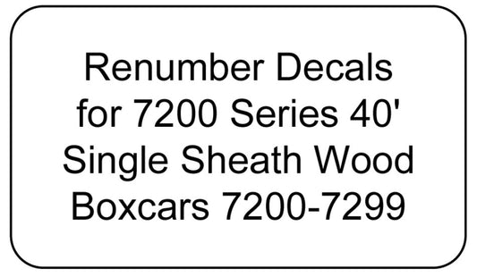 7200 Series Decal Renumber Sets 7200-7299