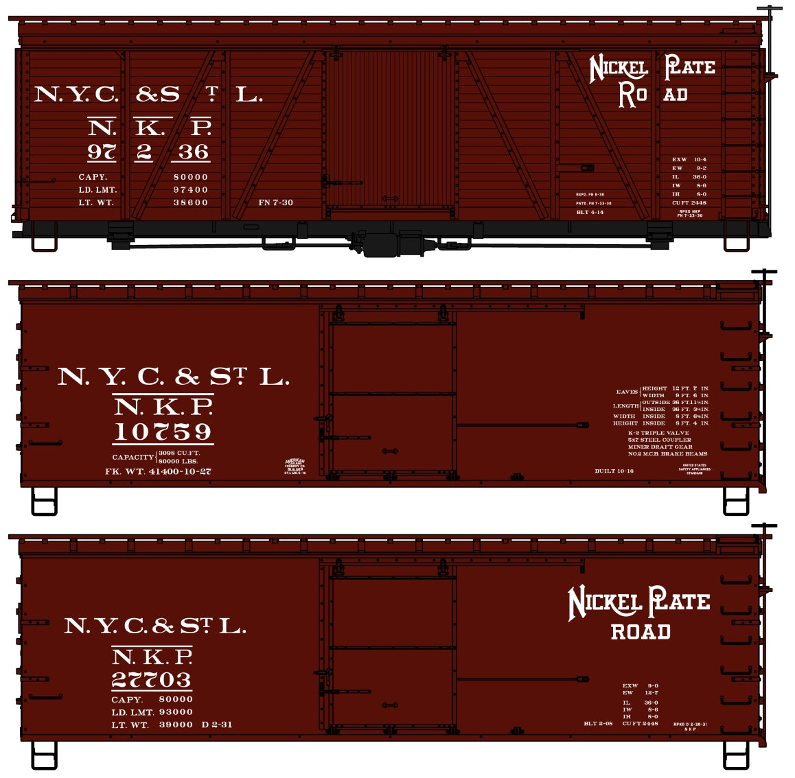 8140 NYC&StL Nickel Plate 3-Car Set