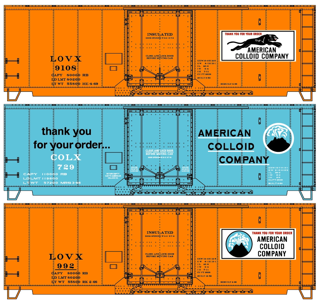 8141 American Colloid Company 3-Car Set