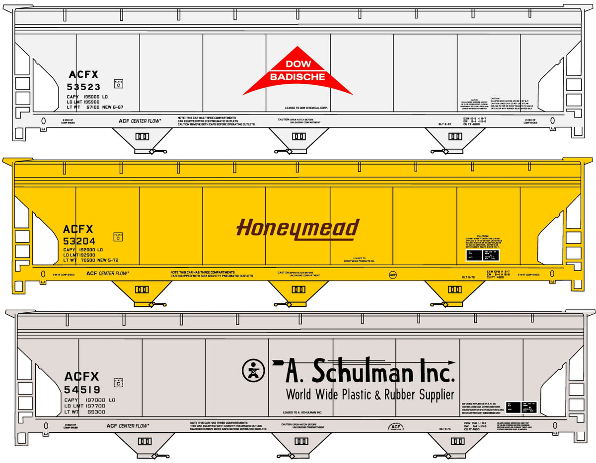 8176 Private Owner ACF Covered Hopper 3-Car Set – Accurail Inc