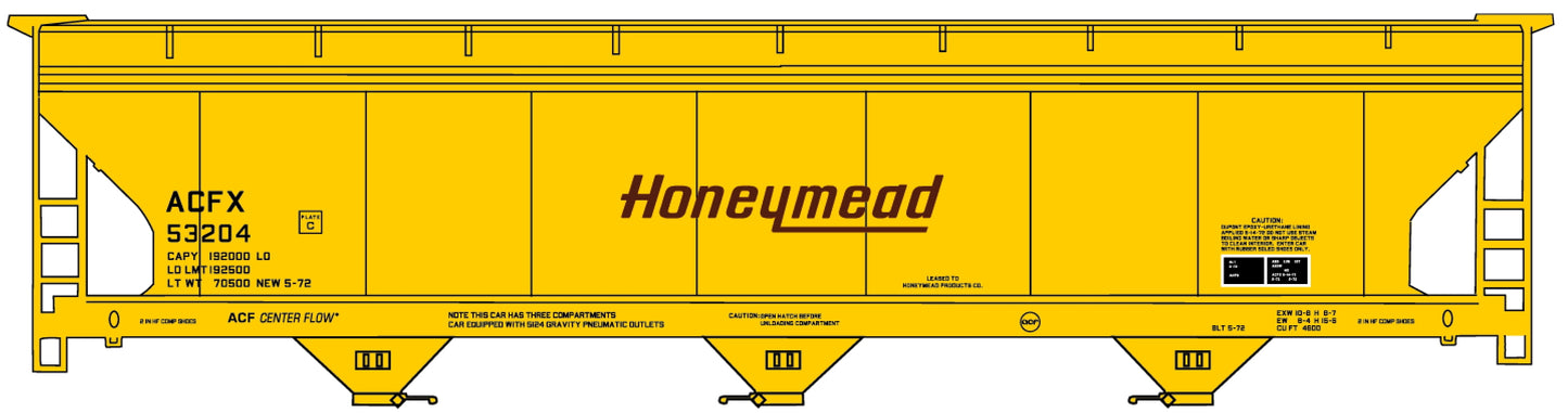 81762 Honeymead 3-Bay ACF Covered Hopper (Coming Soon)