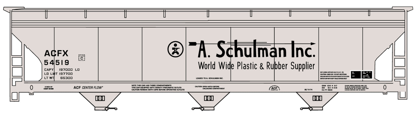 81763 A. Schulman Inc 3-Bay ACF Covered Hopper (Coming Soon)