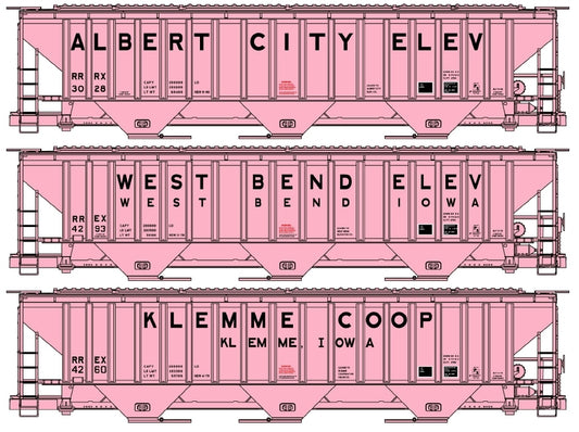 8182 Private Owner Pink PS Covered Hopper 3-Car Set (Coming Soon)