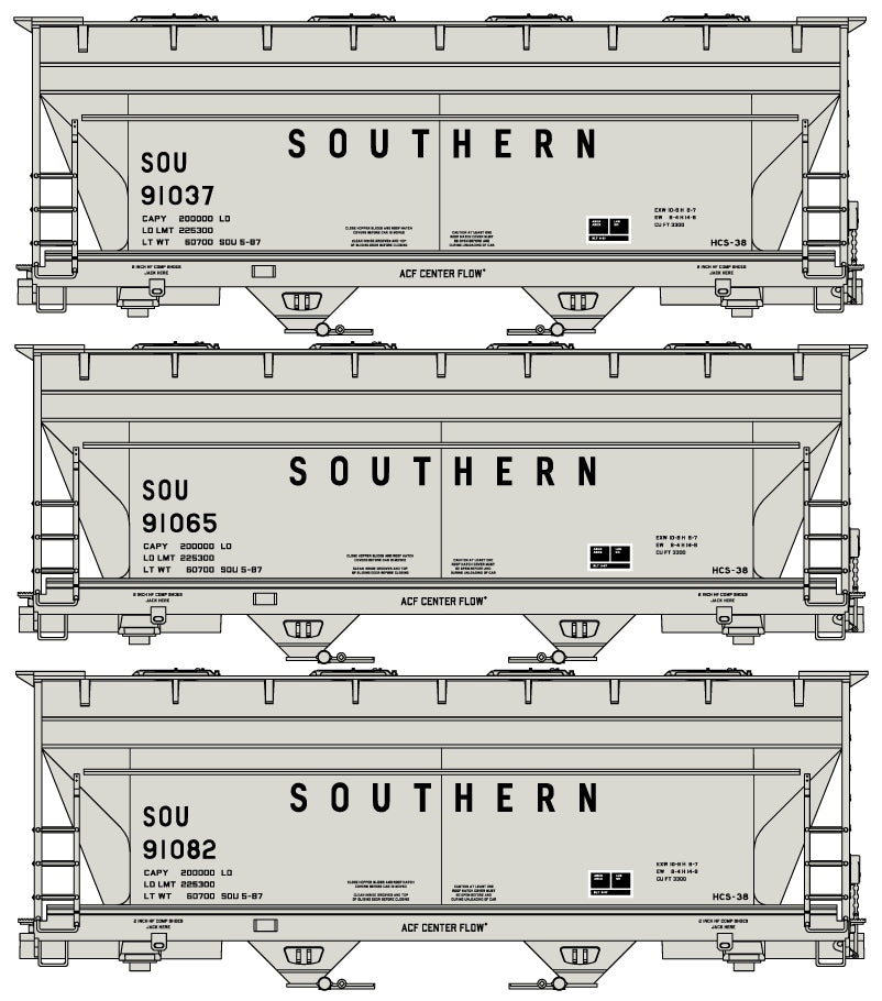 8187 Norfolk Southern 2-Bay ACF Hopper 3-Car Set (Coming Soon)