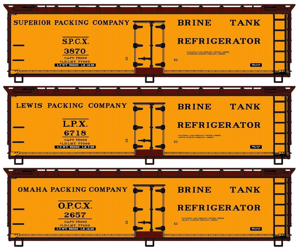 8194 Private Owner Packing Company Wood Reefer 3-Car Set (Coming Soon)