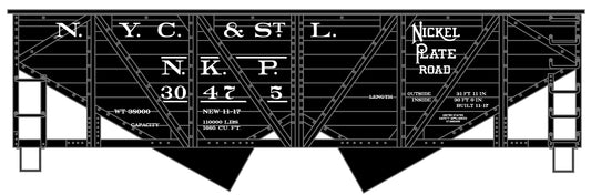 Nickel Plate NYC&StL Wood-Side Twin Hopper