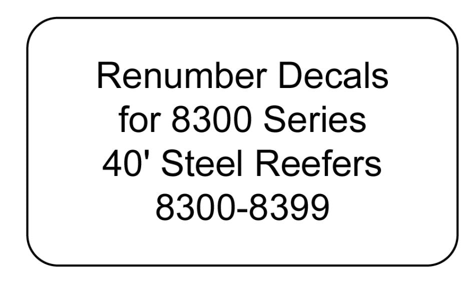 8300 Series Decal Renumber Sets 8300-8399