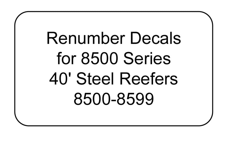 8500 Series Decal Renumber Sets 8500-8599