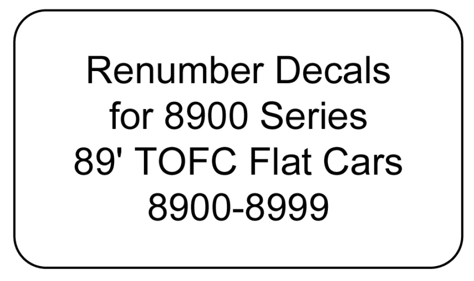 Decal Renumber Sets for 89' TOFC Flat Cars