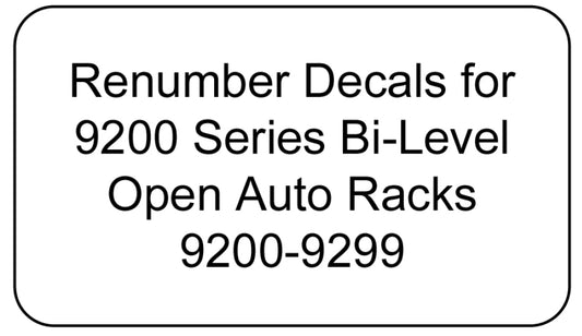 Decal Renumber Sets for 9200 Series Bi-Level Auto Racks